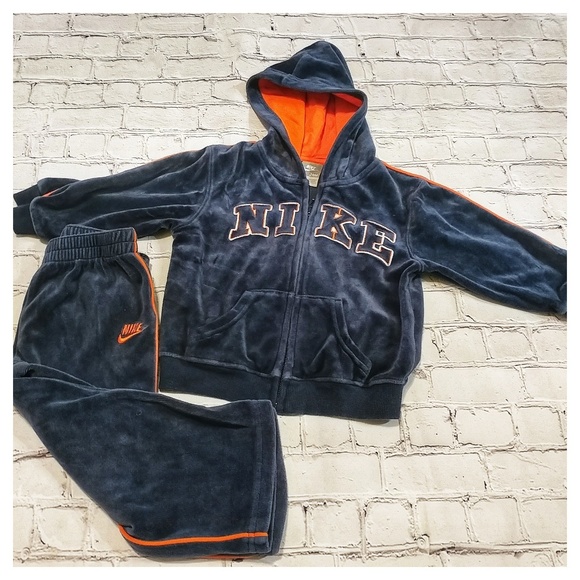 Nike 2 Piece Track Suit Navy & Orange 24 Months - Picture 2 of 4